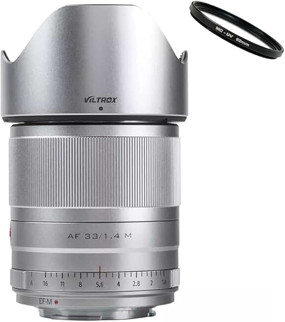 Objetivo Viltrox 33mm F1.4 Para Canon M - Enfoque Automático STM, Equivalente A 53mm, Ideal Para Retratos