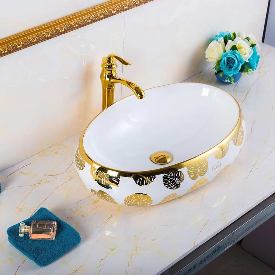 Sinku Mccut Ceramic Vessel Sink Oval Black Above Counter Bathroom - View #11