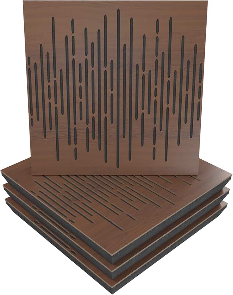 (4 Pack) Sound Absorption-Diffuse Acoustic Panel «Wave» for rec.studio ...