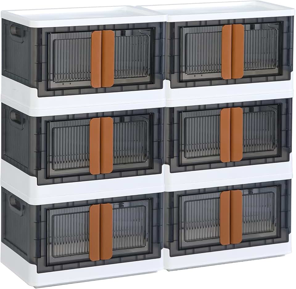 HAIXIN Storage Cabinet, Plastic Shelves Organizer, Folding Storage Box