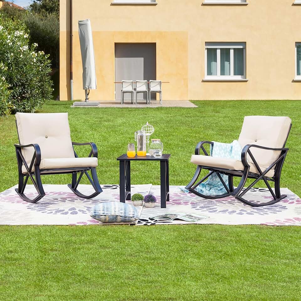 Set 4 Sedie Da Giardino In Ferro Battuto LOKATSE HOME Con Braccioli E Cuscini Blu - Impilabili Per Esterno, Balcone, Terrazzo - 2
