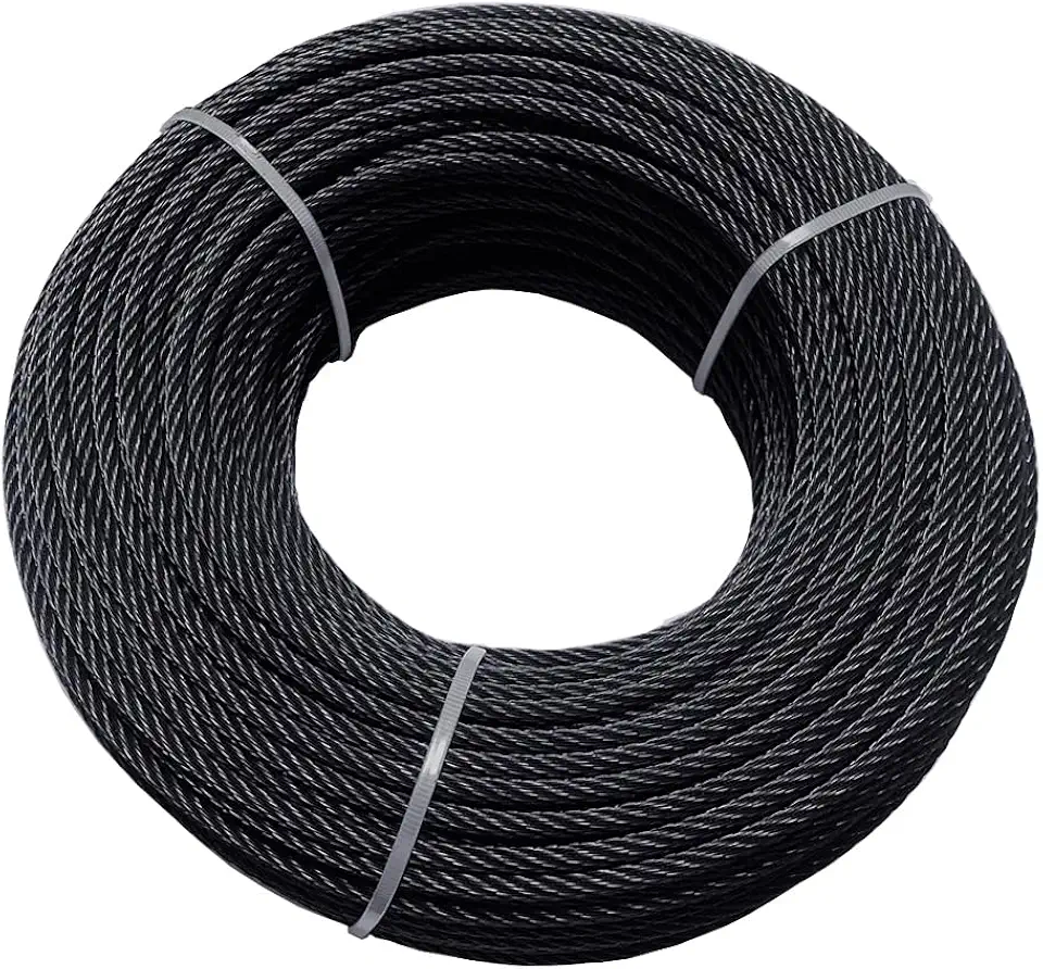 Toukioo Black Wire Rope Cable 200ft For 3/16" Cable Railing, Black
