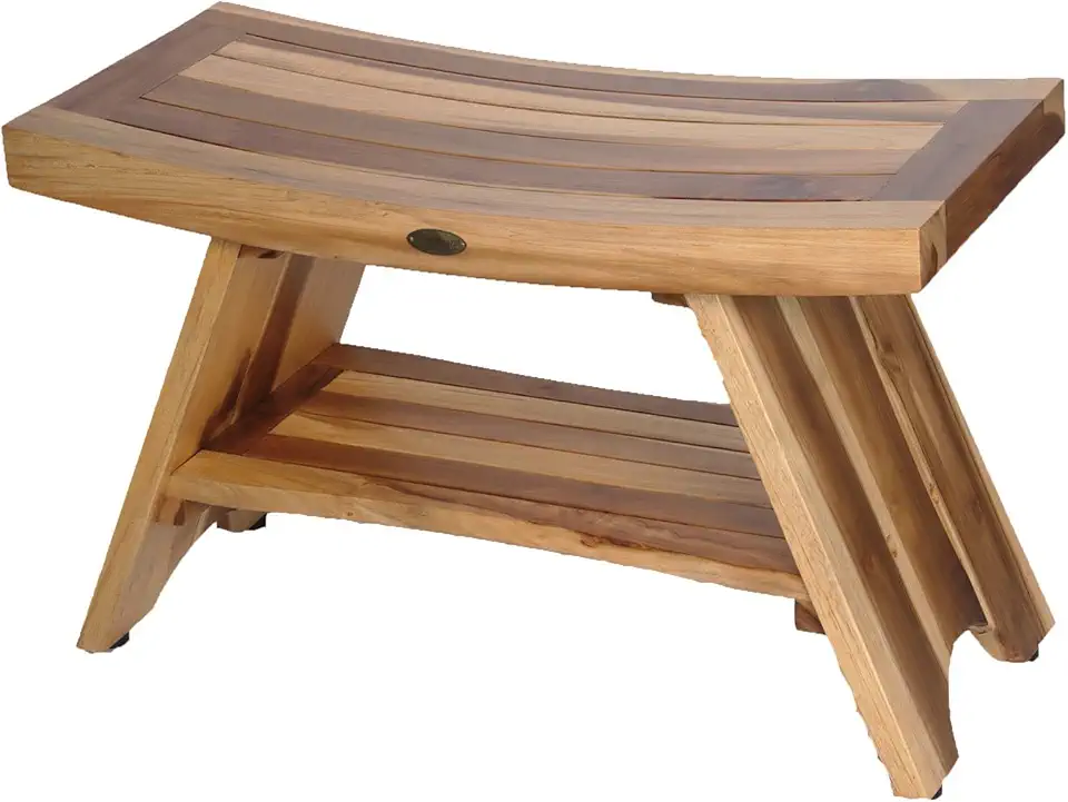 EcoDecors, Serenity, 30", Teak Shower Bench, Teak Bench for Shower ...