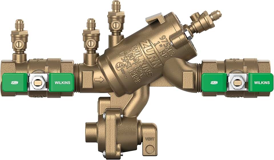 Clapet Anti-retour à Pression Réduite (RPZ) Wilkins 1 Pouce - Laiton, Finition Bronze, Neuf