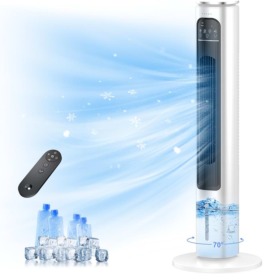 Tower Fans that Blow Cold Air, 37" Evaporative Air Cooler, Portable Air ...