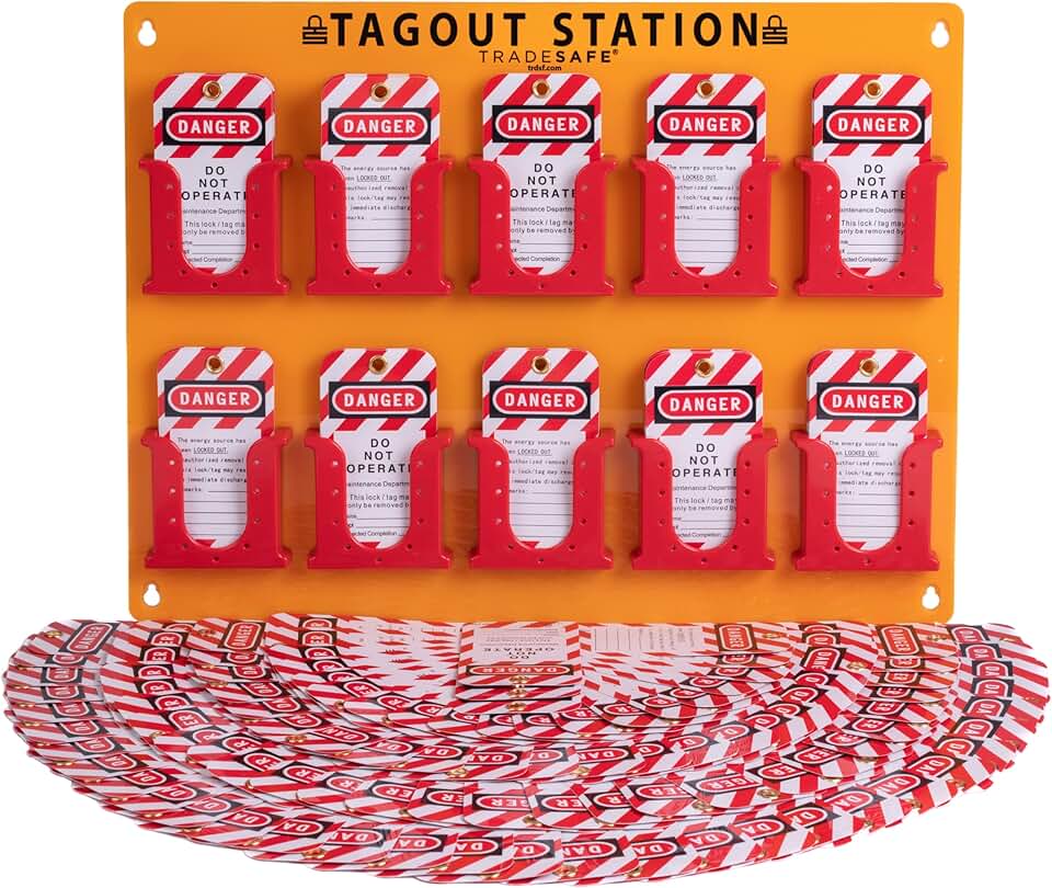 TRADESAFE Lockout Tagout Tags Station, 150 Danger Do Not Operate Tags ...