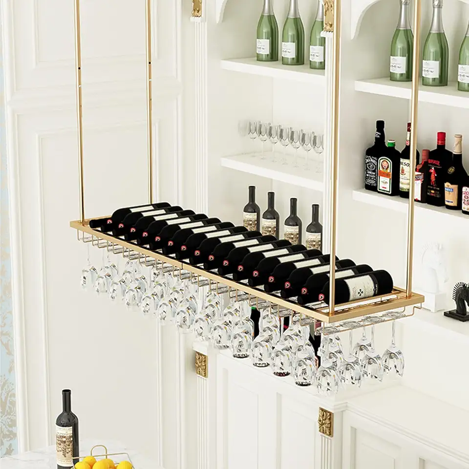 Wine Glass Rack Bar Wine Racks, Ceiling Hanging Metal Wine Bottle ...