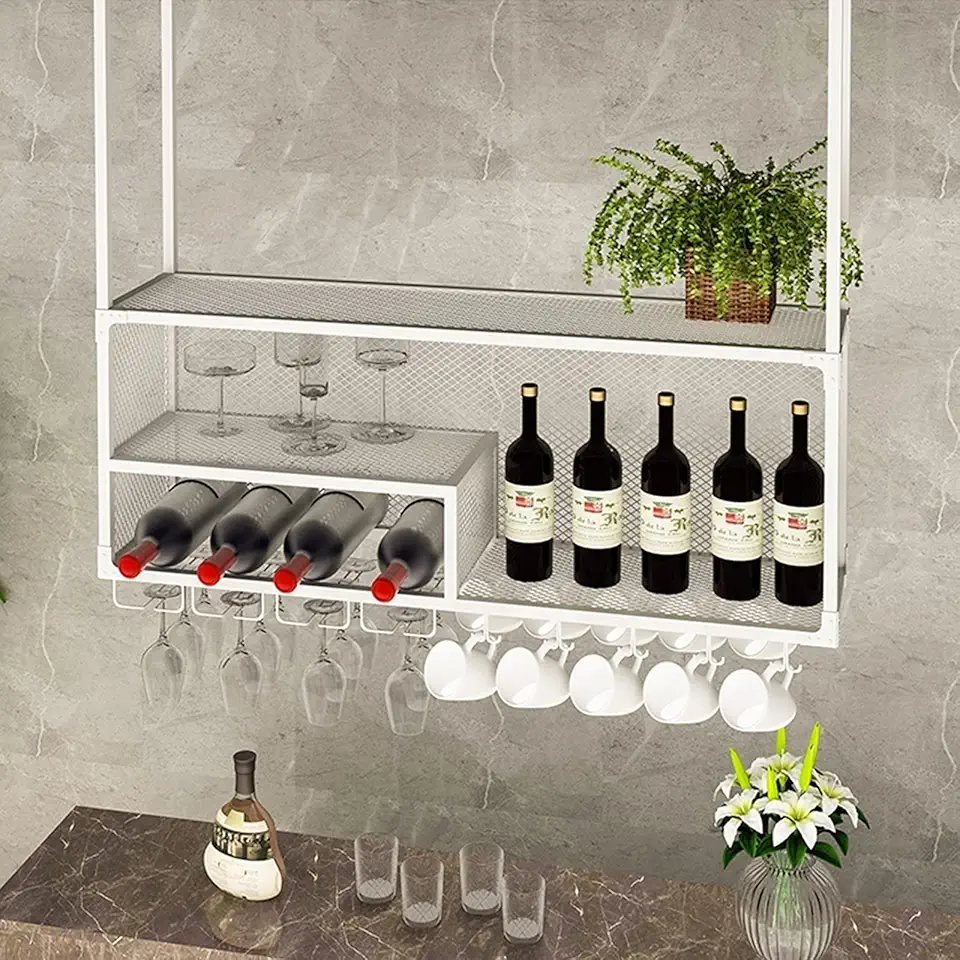 European Moint Rack Wine Rack Wine Rack Ceiling Shelf Mounted Floating Suspended Ceiling ...