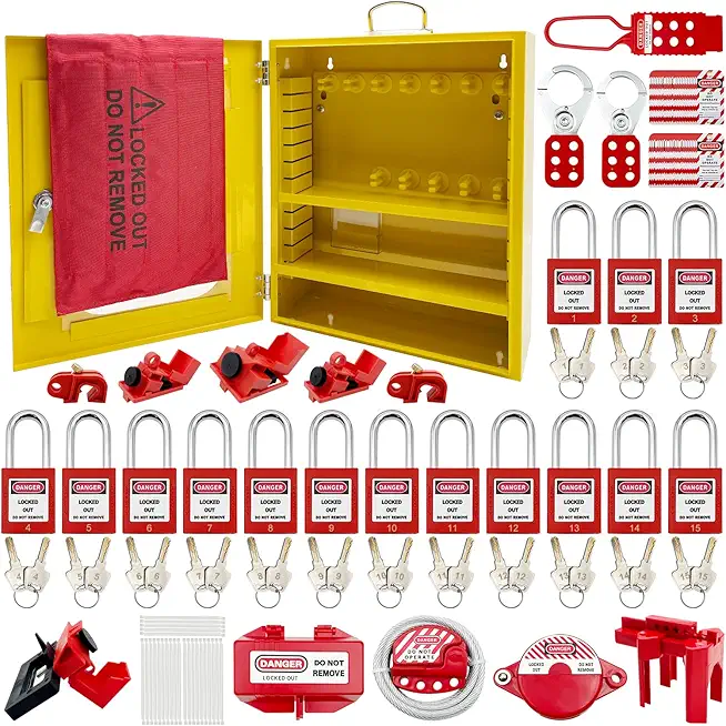 SAFBY Lockout Tagout Station Kit Board Locks 80pcs,Lock Out Tag Out ...