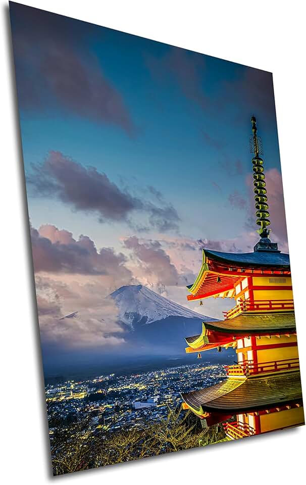 Mount (Mt) Fuji, Arakura Sengen Pagoda, 3 Piece Canvas Wall Art Multi ...