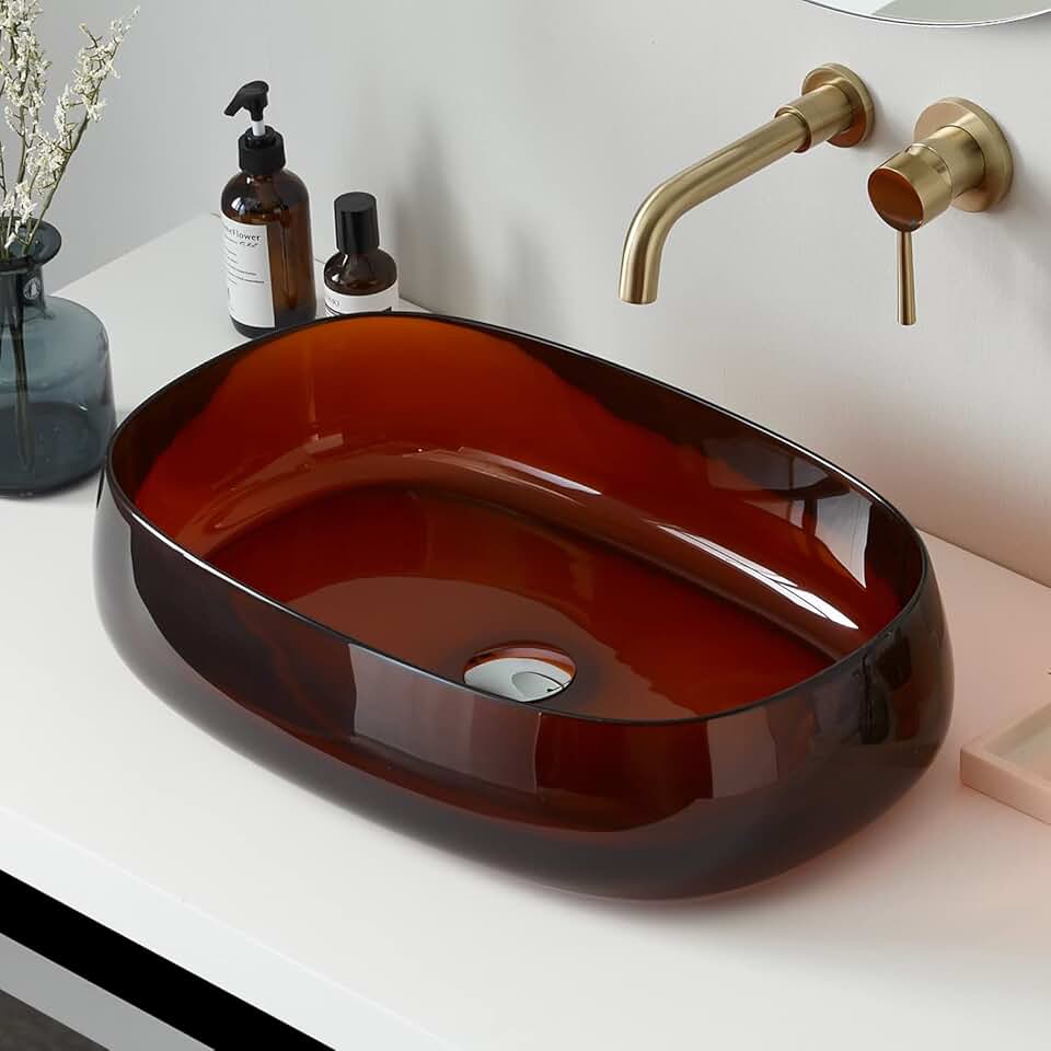 Translucent Bathroom Vessel Sink, 23