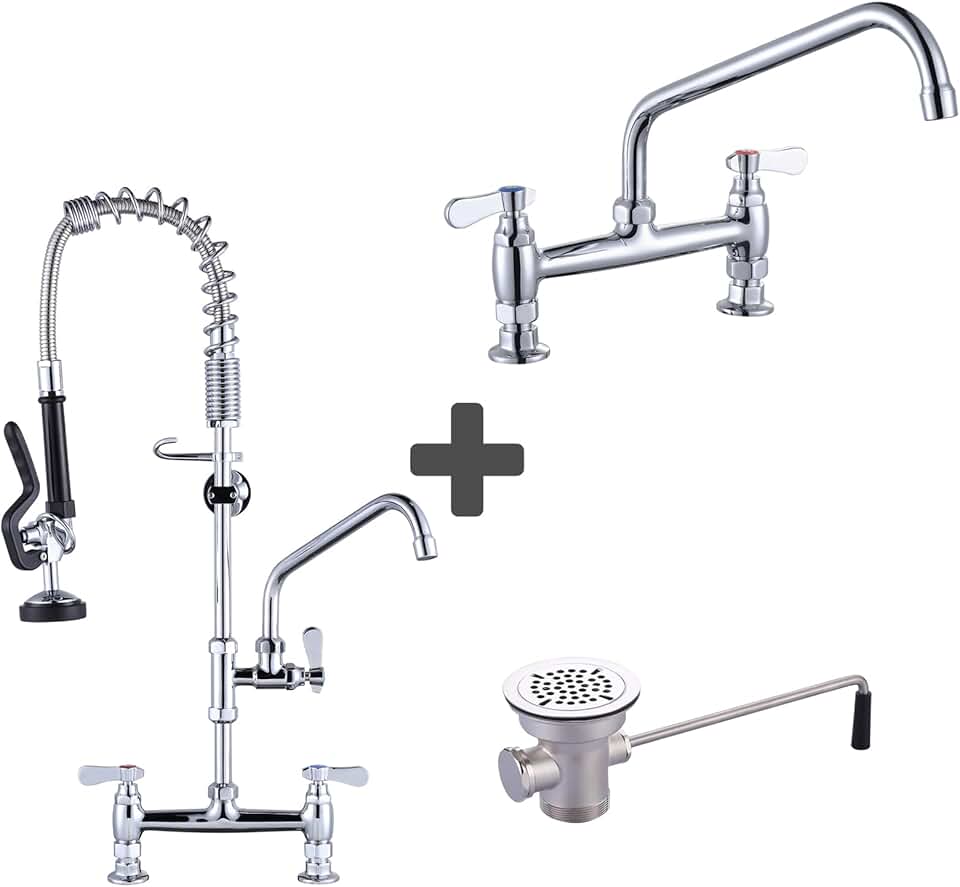 thumbnail image 2 of IVIGA Commercial Sink Drain: 3-1/2" Sink Opening Waste Drain Valve - Brass Commercial Kitchen Sink Drain With Twist Handle - Prevents Sink Clogged Overflow For Commercial Restaurant Multi-Basin Sink 2 of 13