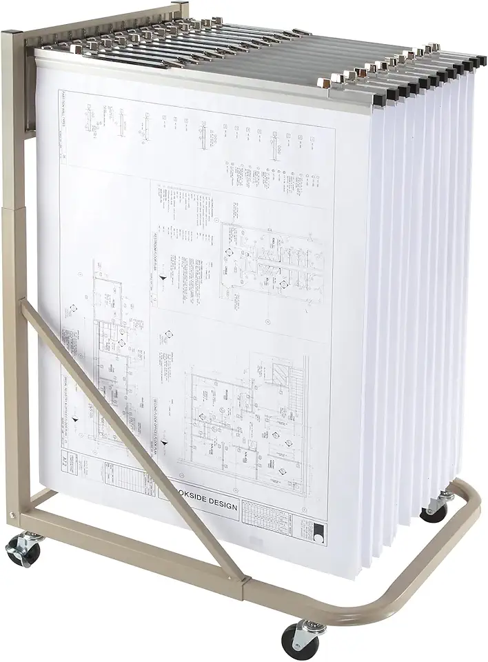 Brookside Design Mobile Blueprint Storage Rack – Holds Up To 1200 ...