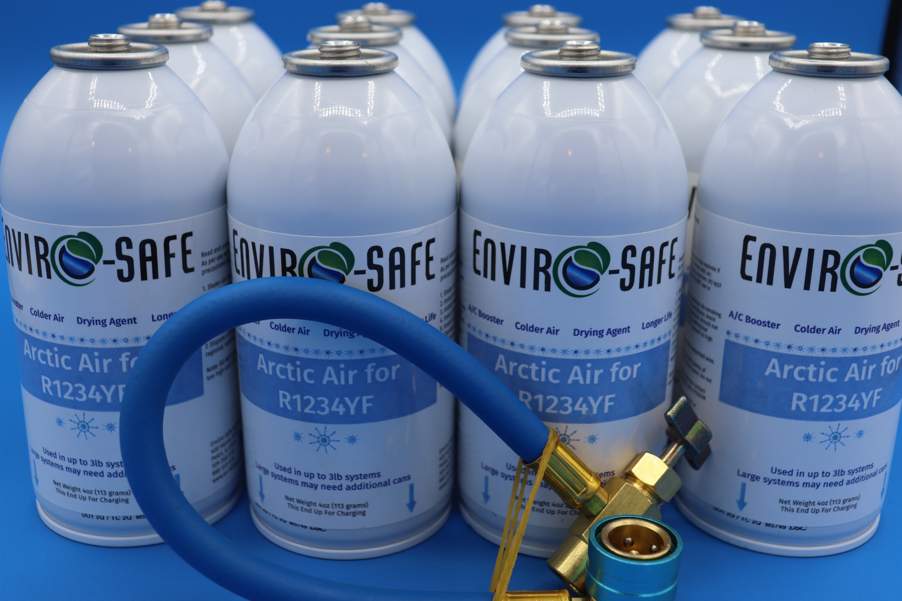 R1234yf With Gauge 6 Pack Envirosafe Arctic Air Refrigerant R1234yf With Gauge 6 Pack Envirosafe Arctic Air Refrigerant