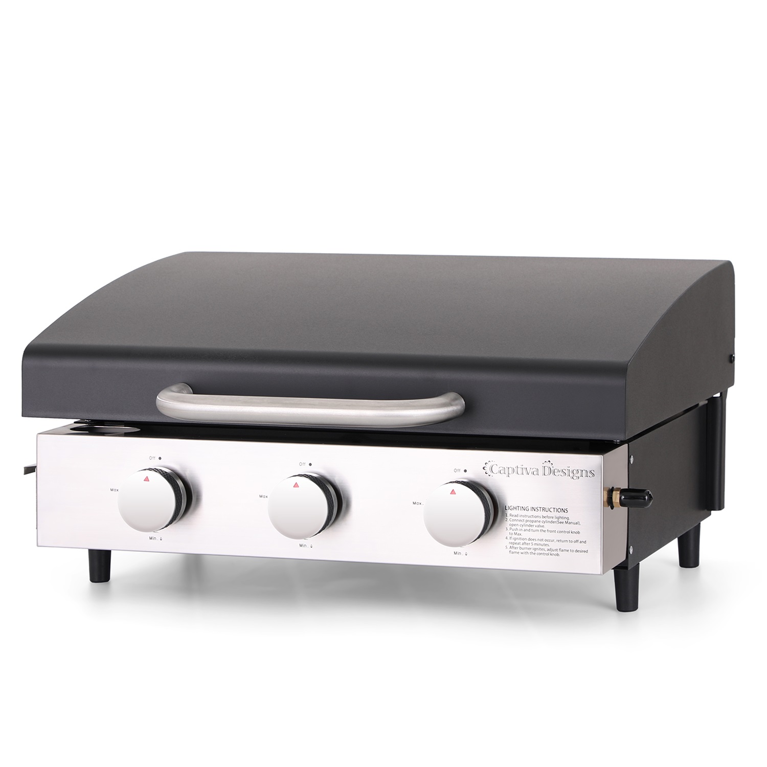 MF Studio 22-Inch Tabletop Griddle Portable Propane Gas Griddle with 3 ...
