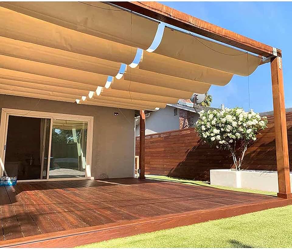 Removable Shade Structures Retractable Replacement Awning Canopy Shade Cover Removable Slide Hang ...