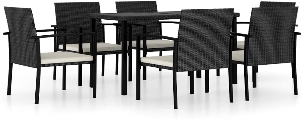 vidaXL Patio Dining Set 7 Piece, Outdoor Dining Set for Garden Yard ...