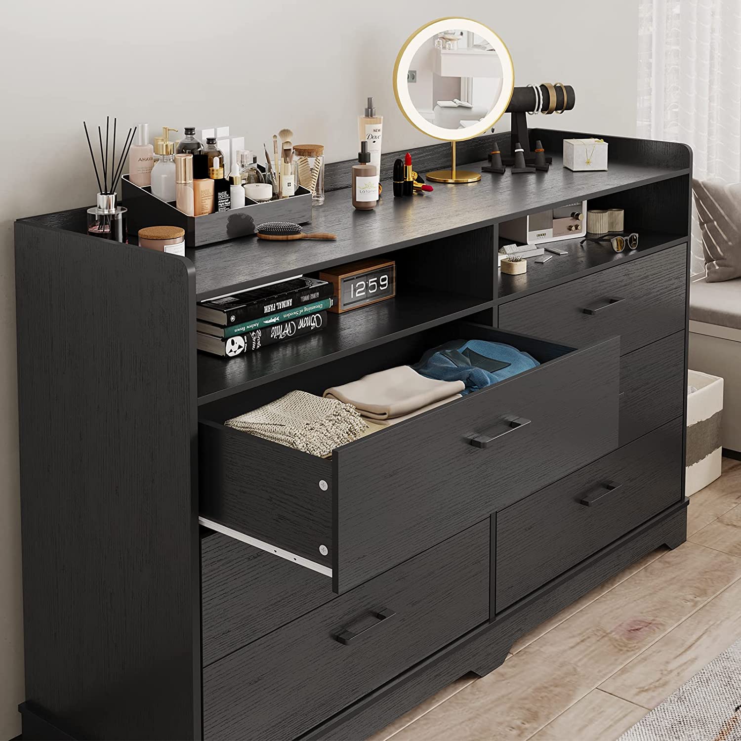 Afuhokles 6 Drawers Dresser, Modern Storage Tower Dressers and Chests 2 ...