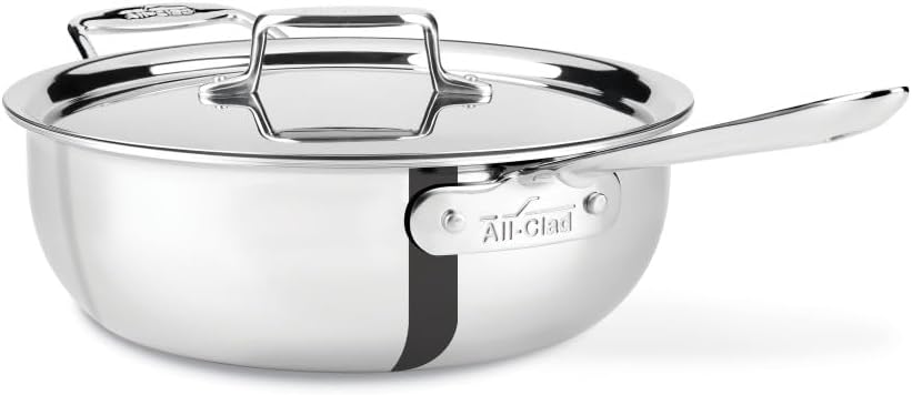 All-Clad Stainless Steel 5-Ply Dishwasher Safe 4 Qt. Essential Pan With