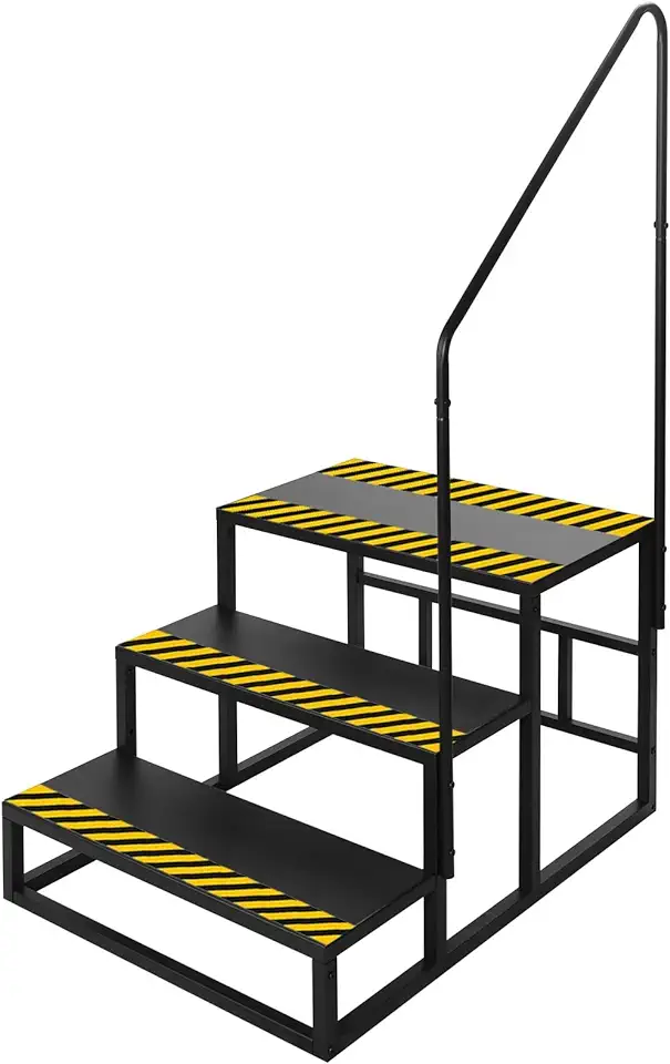 3 Step RV Stairs with Handrail, Hot Tub Steps Outdoor, 440Lbs Heavy ...