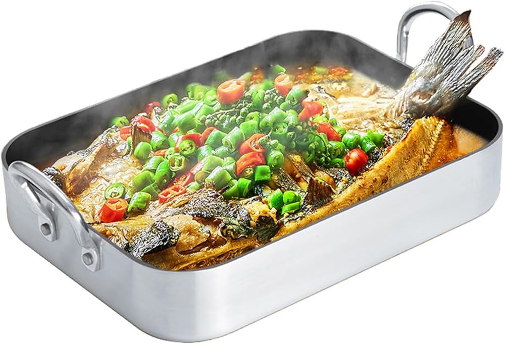 Non Stick Roaster/Roasting Pan 35/39/45cm Rectangular Grill Pot with ...
