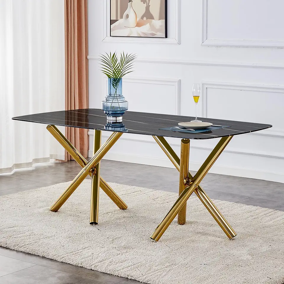 6-8 People, Large Modern Minimalist Rectangular Table with 0.39 ...
