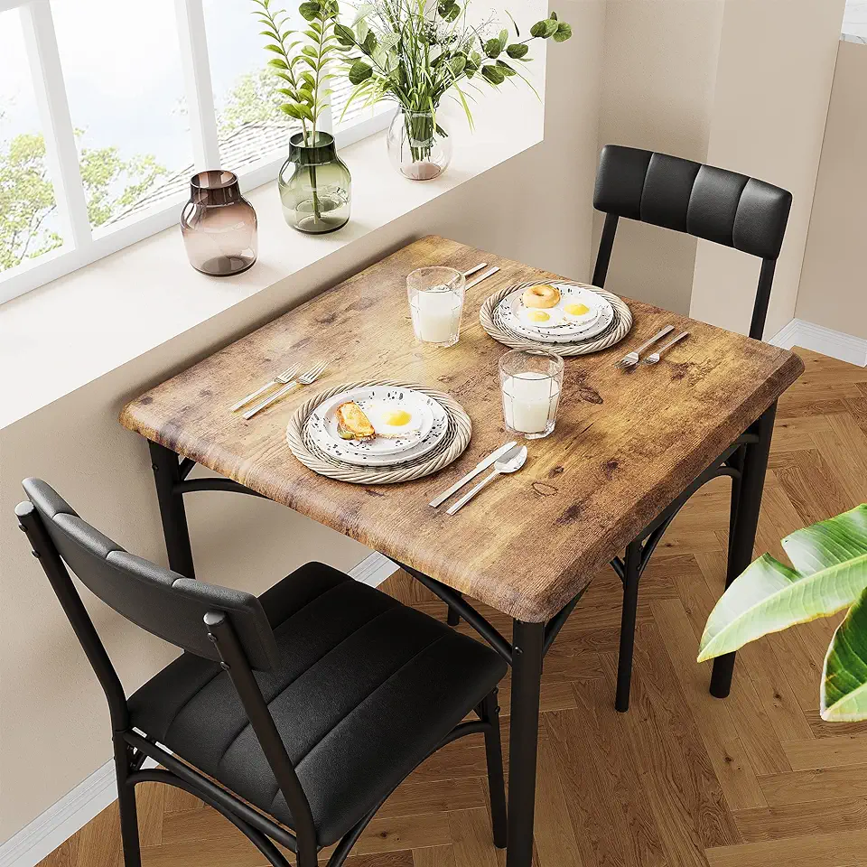 GAOMON Dining Table Set for 2, Kitchen Table and Chairs for 2 with ...