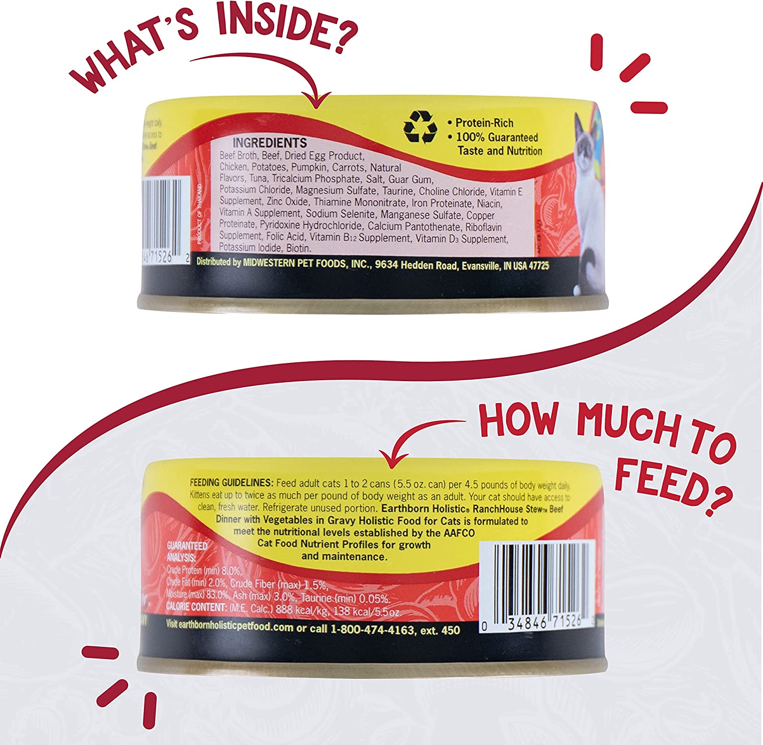 Earthborn Holistic Grain Free RanchHouse Stew Canned Cat Food 5.5 Ounce Can( Pack of 24 )