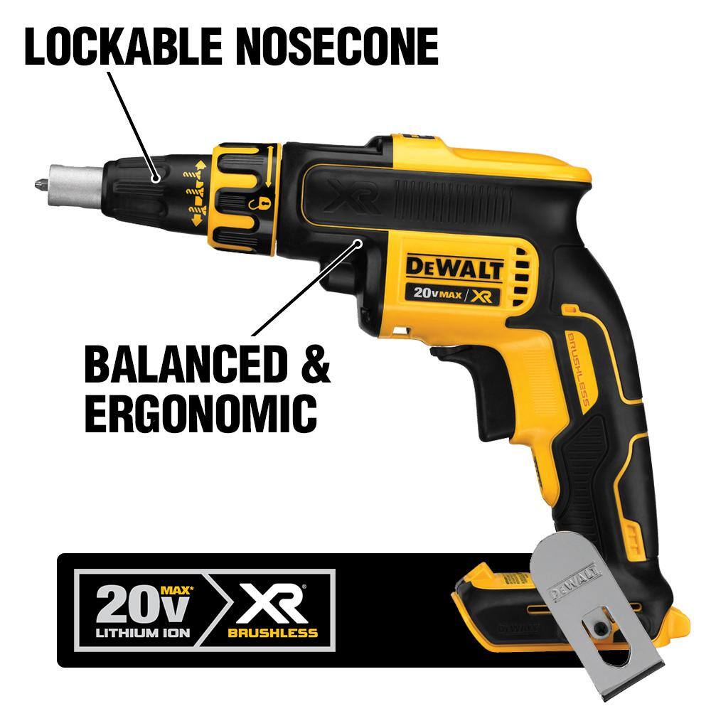DEWALT DCF620B 20V MAX XR Cordless Brushless Drywall Screw Gun (Tool Only)