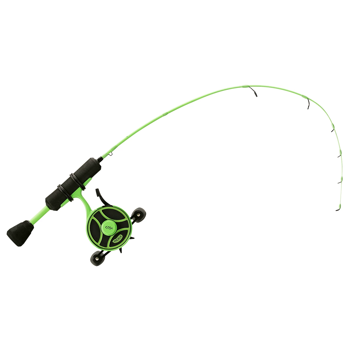 13 Fishing Radioactive Pickle Ice Inline Fishing Combo, Left Hand Retreive, 27′′ L (Light)