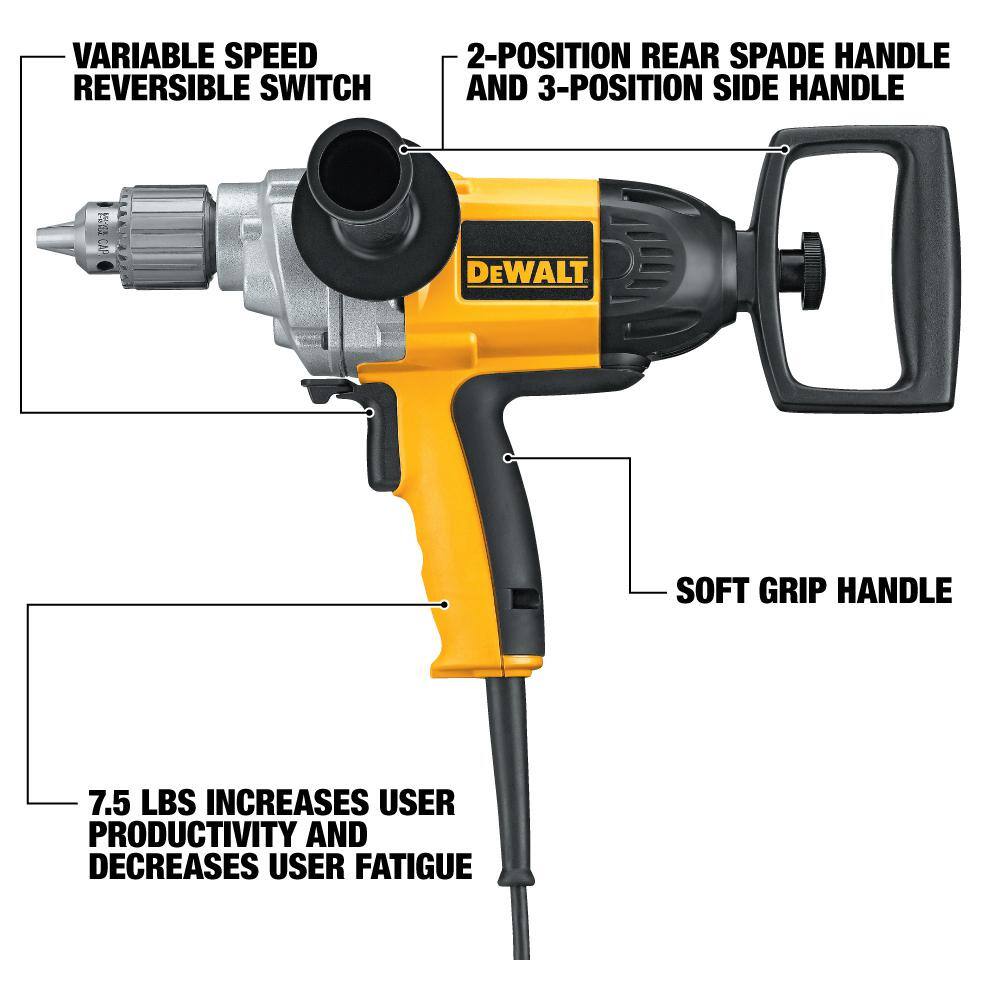 DEWALT DW130V 9 Amp 1/2 in. Spade Handle Drill Concrete Mud Mixer