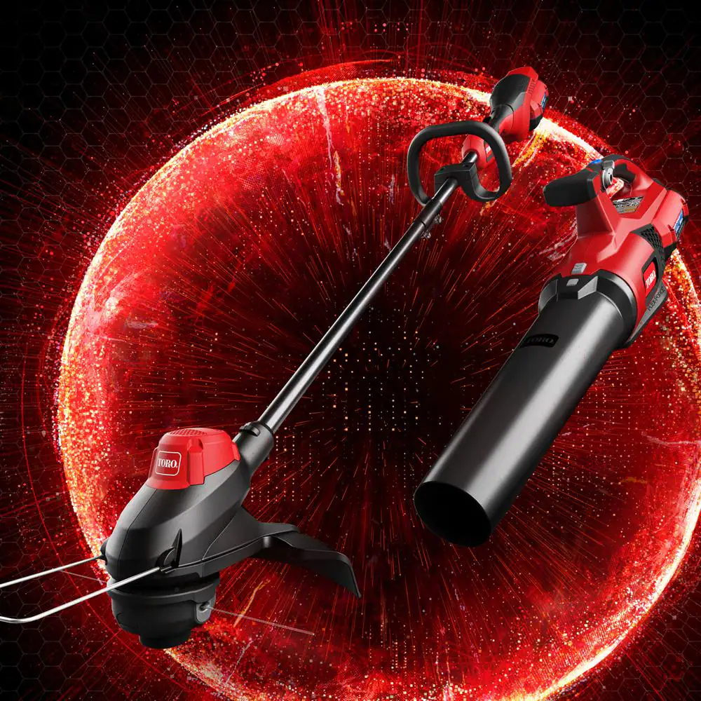 Toro 51881 60V Max Lithium-Ion Cordless String Trimmer and Leaf Blower Combo Kit (2-Tool), 2.0 Ah Battery and Charger Included
