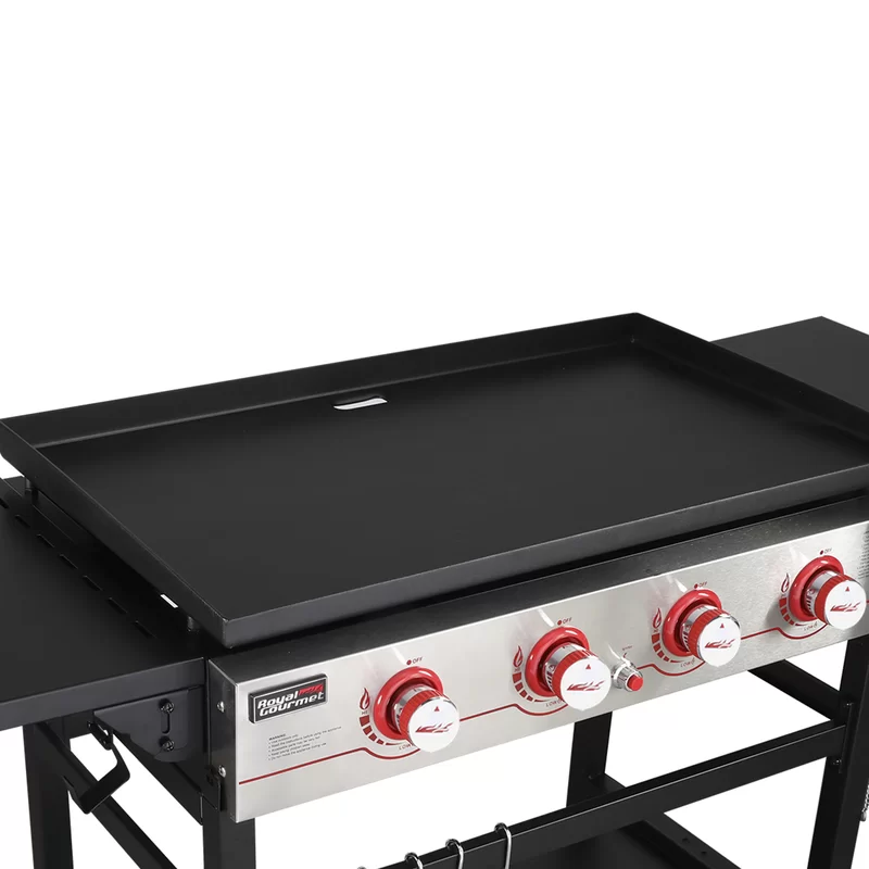 Royal Gourmet GB4000C 36-Inch Flat Top Gas Griddle with Protected Cover, 4-Burner Propane Grill, Black