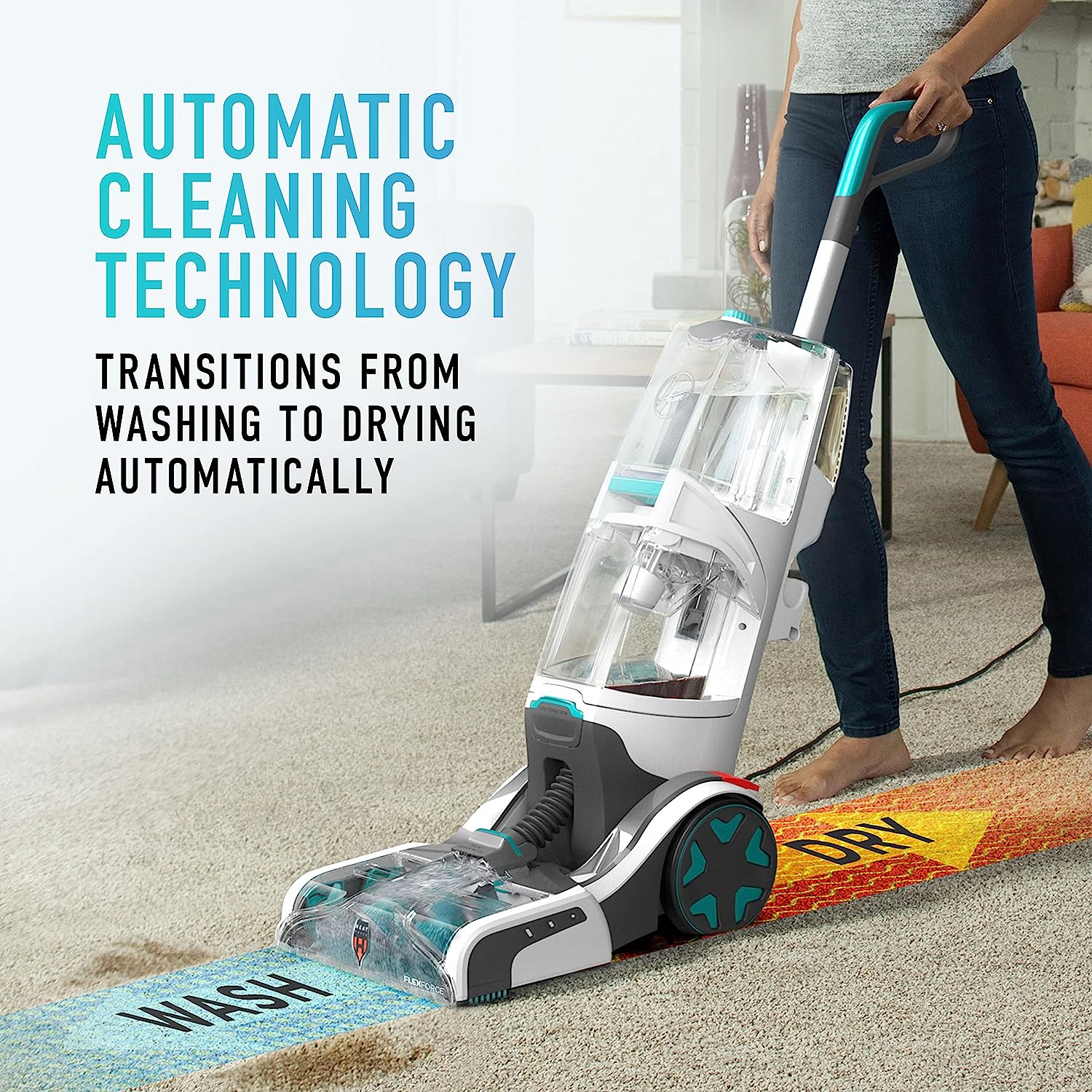 Hoover Smartwash Automatic Carpet Cleaner, FH52000, Turquoise