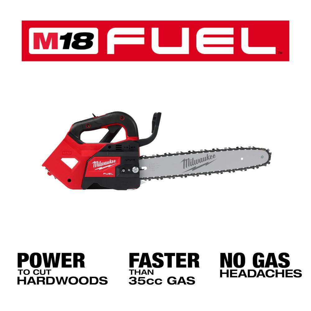Milwaukee 2826-20T-49-16-2744 M18 FUEL 14 in. Top Handle 18-Volt Lithium-Ion Brushless Cordless Chainsaw with 14 in. Top Handle Chainsaw Chain