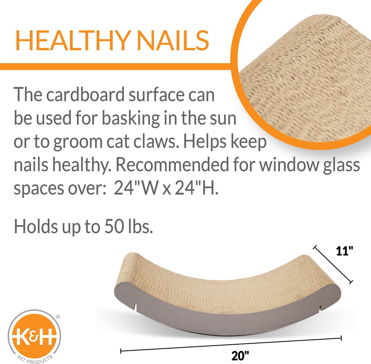 K&H Pet Products EZ Mount Window Scratcher Kitty Sill Cradle, Tan
