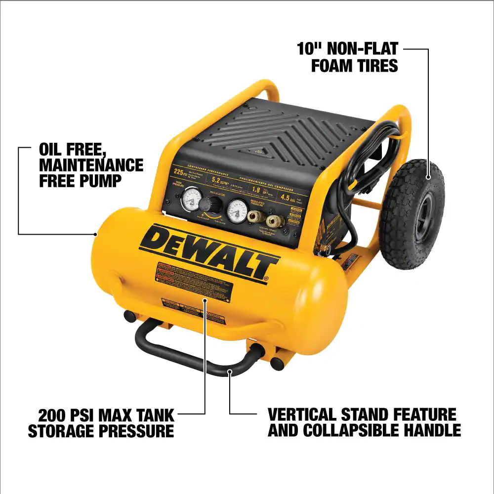 DEWALT D55146 4.5 Gal. Portable Electric Air Compressor