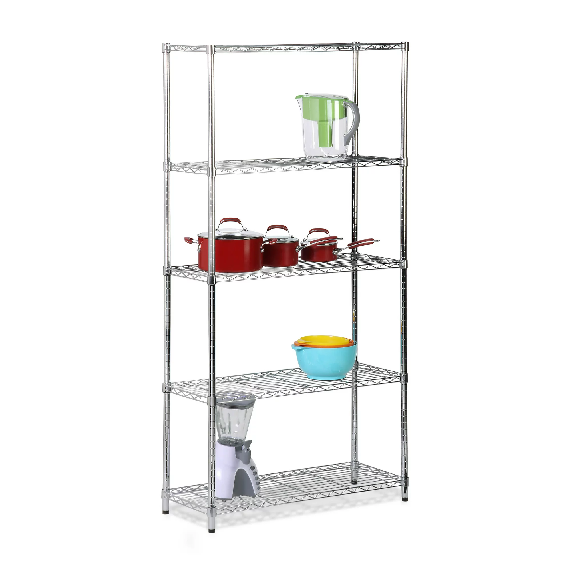 Honey Can Do 5-Tier Chrome Storage Shelves, 200 lbs. Capacity