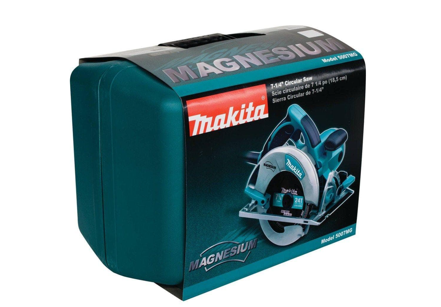 Makita 5007MG 15 Amp 7-1/4 in. Corded Lightweight Magnesium Circular Saw with LED Light, Dust Blower, 24T Carbide blade, Hard Case