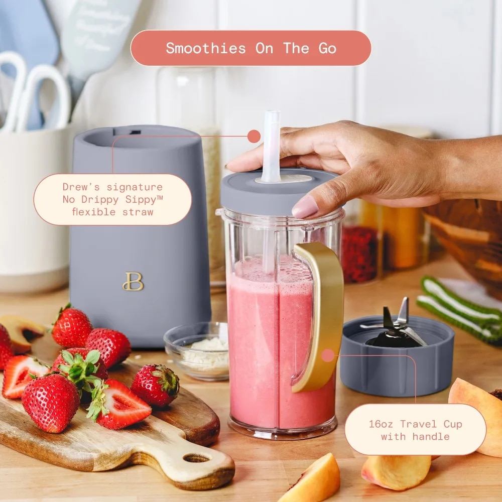 2023 new beautiful personal blender se with 12 pieces 240 w cornflower blue by drew barrymore 7733