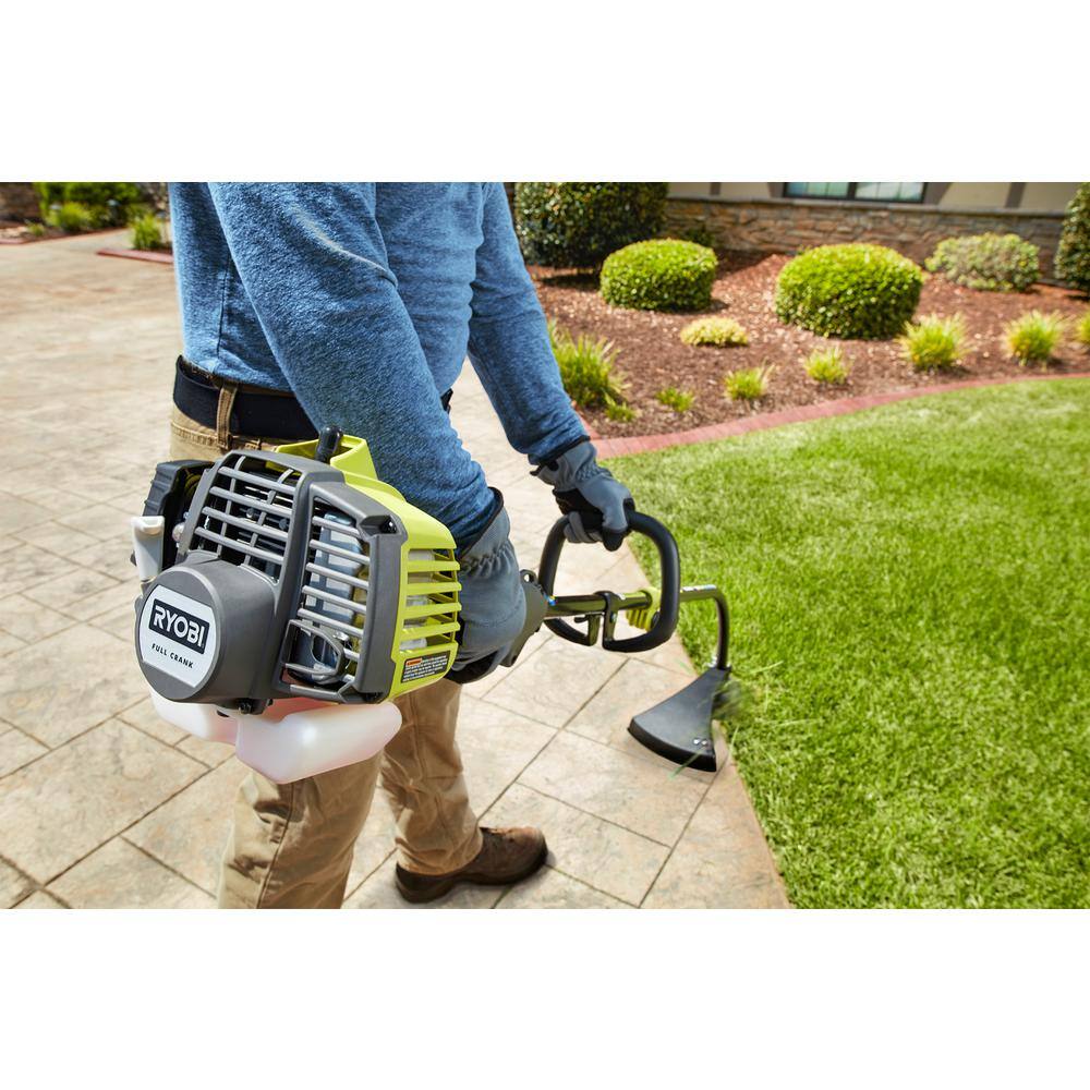 RYOBI RY252CS 25 cc 2-Stroke Attachment Capable Full Crank Curved Shaft Gas String Trimmer