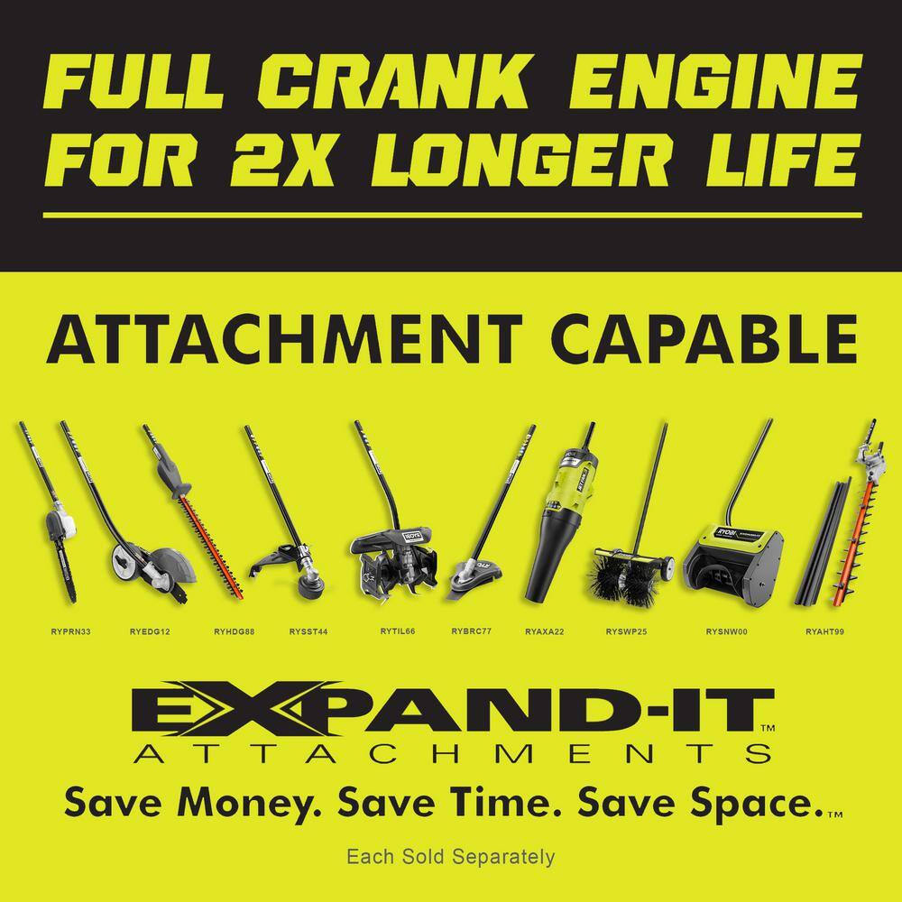 RYOBI RY253SS 25 cc 2-Stroke Attachment Capable Full Crank Straight Gas Shaft String Trimmer