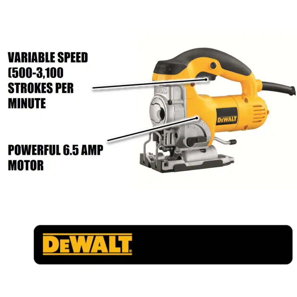 DEWALT DW331K 6.5 Amp Corded Jig Saw Kit with Kit Box