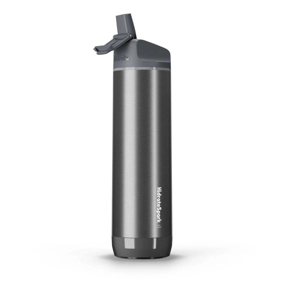 Hidrate Spark PRO 21oz Smart Water Bottle, Tracks Water Intake & Glows to Remind You to Stay Hydrated – Straw Lid, Stainless Steal