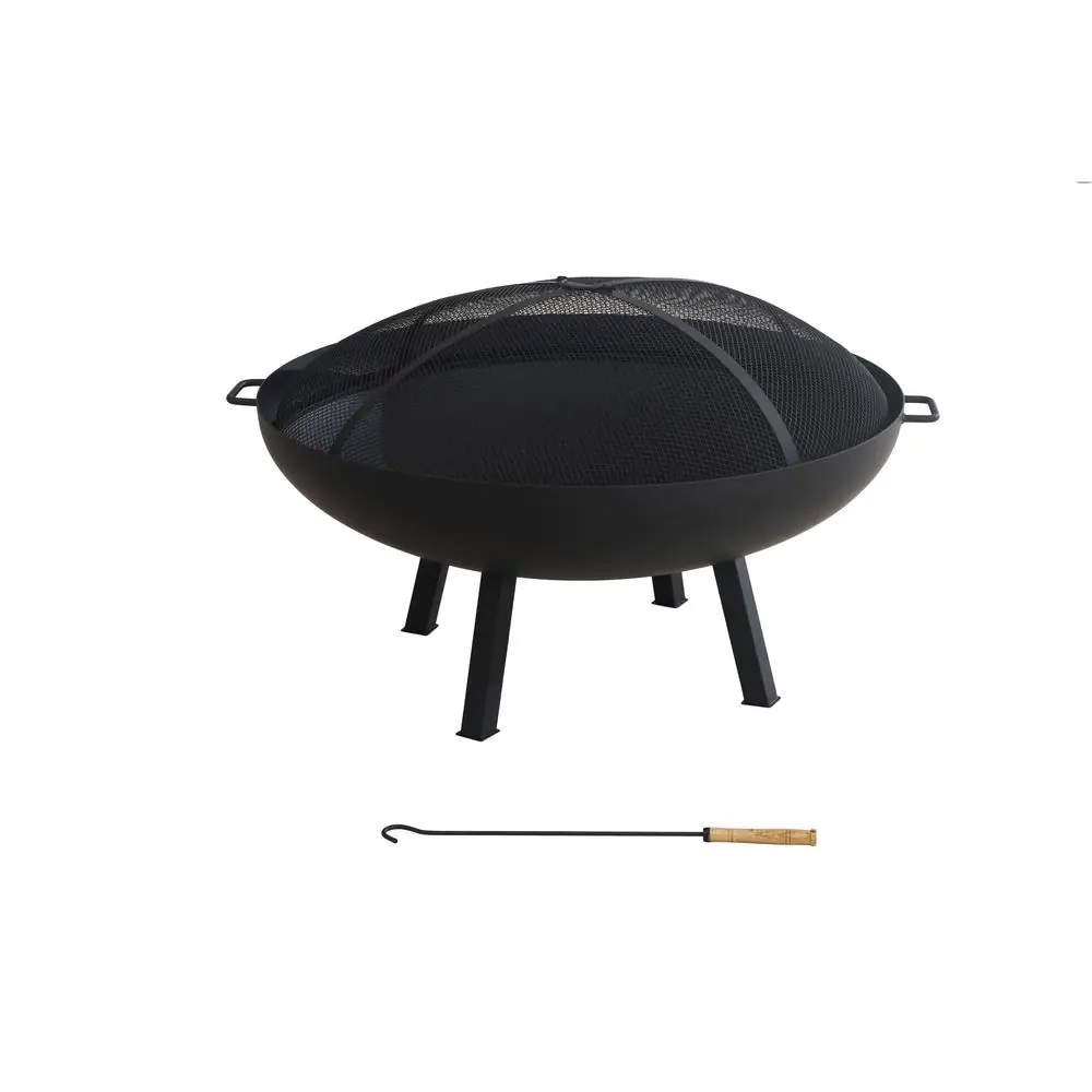 Hampton Bay A301002900 Windgate 40 in. Dia. Round Steel Wood Burning Fire Pit with Spark Guard