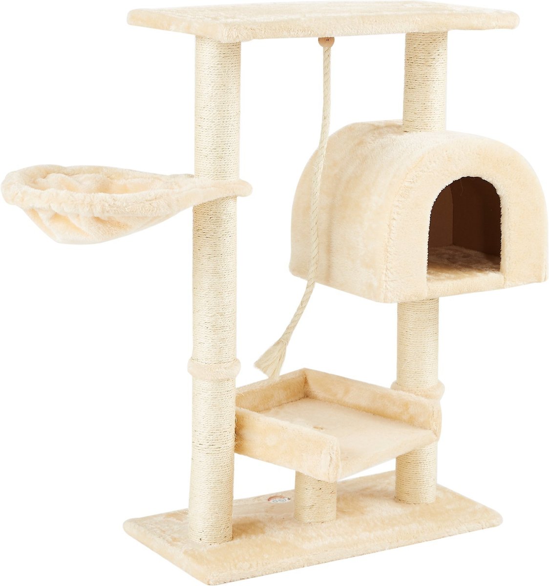 Go Pet Club 36-in Faux Fur Cat Tree & Condo, Beige