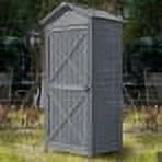 EEPHO TOPMAX Outdoor Wooden Storage Sheds Fir Wood Lockers with Workstation.Gray