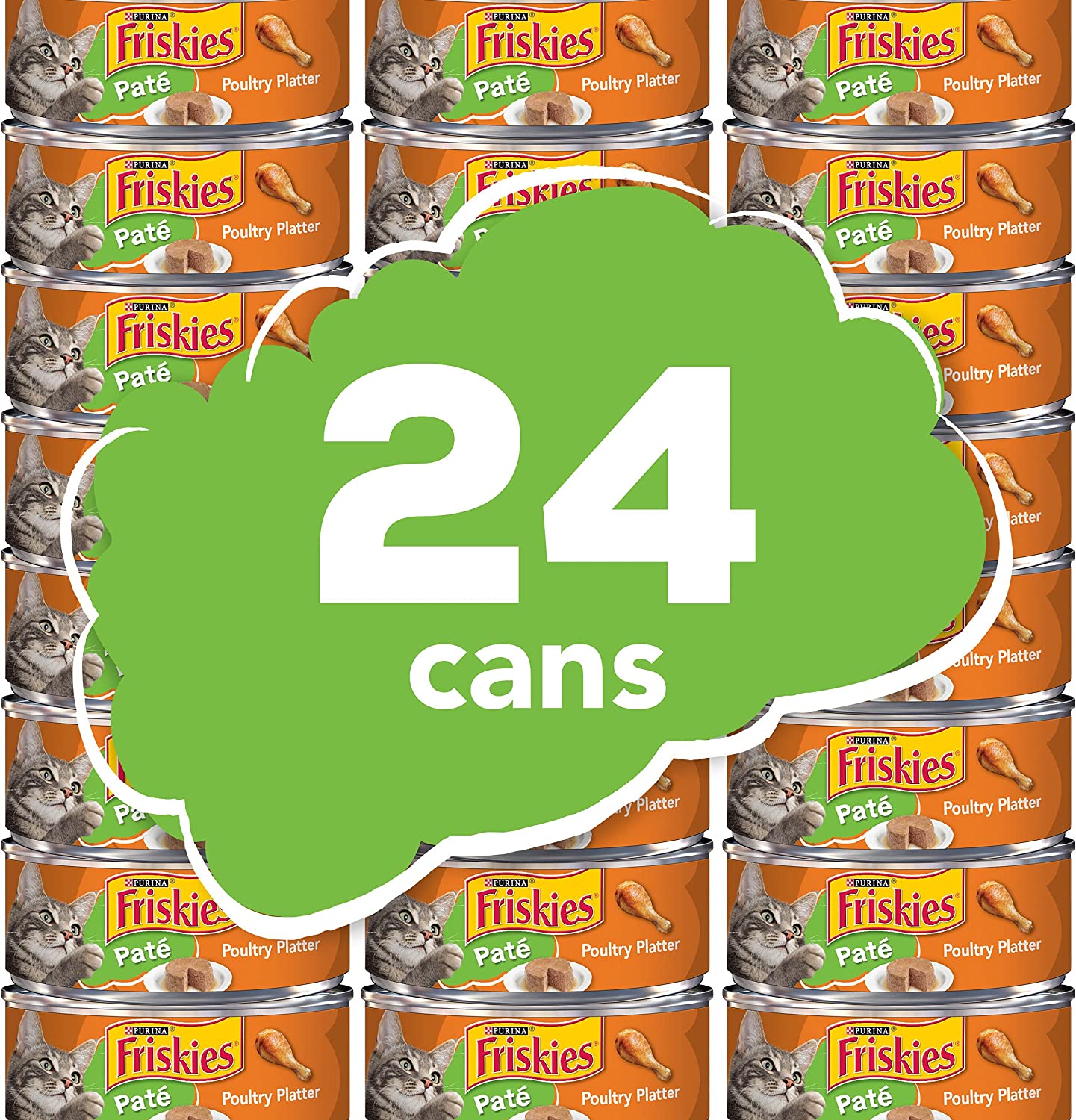 Purina Friskies Pate Wet Cat Food Poultry Platter – (24) 5.5 oz. Cans