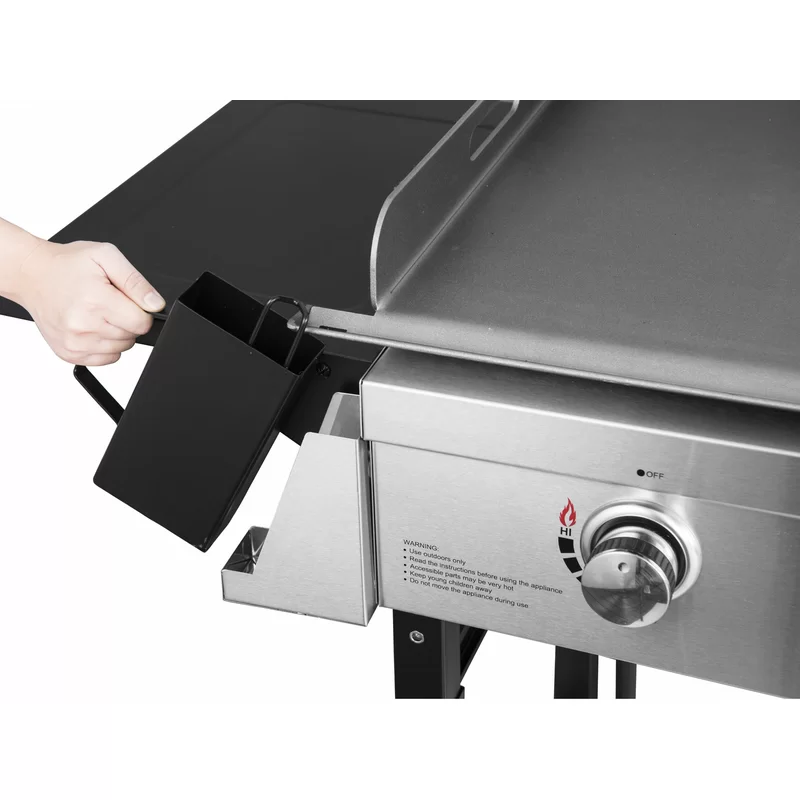 Royal Gourmet GB4001 4-Burner Propane Gas Grill Griddle in Steel with Fixed Side Tables