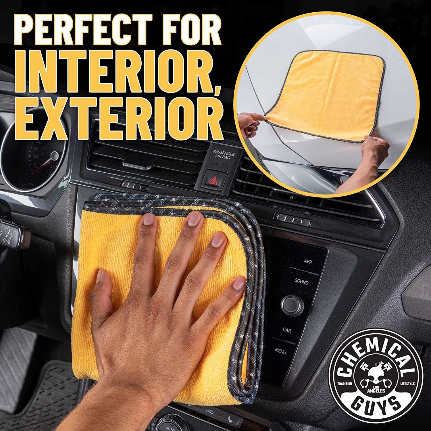 Chemical Guys MIC_506_12 Professional Grade Premium Microfiber Towels, Gold (16 Inch x 16 Inch) (Pack of 12)